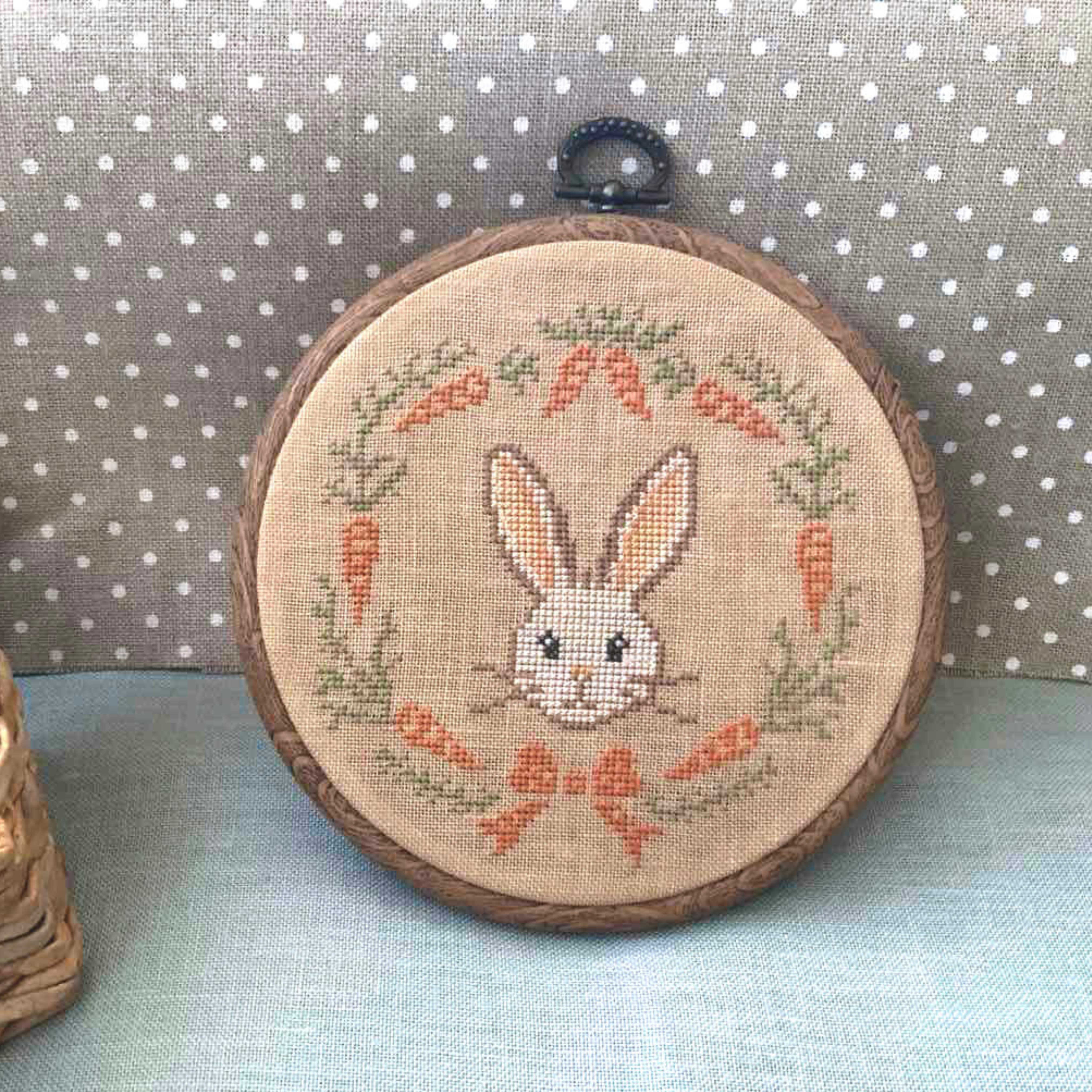 Easter Bunny Wreath - PDF Cross Stitch Pattern