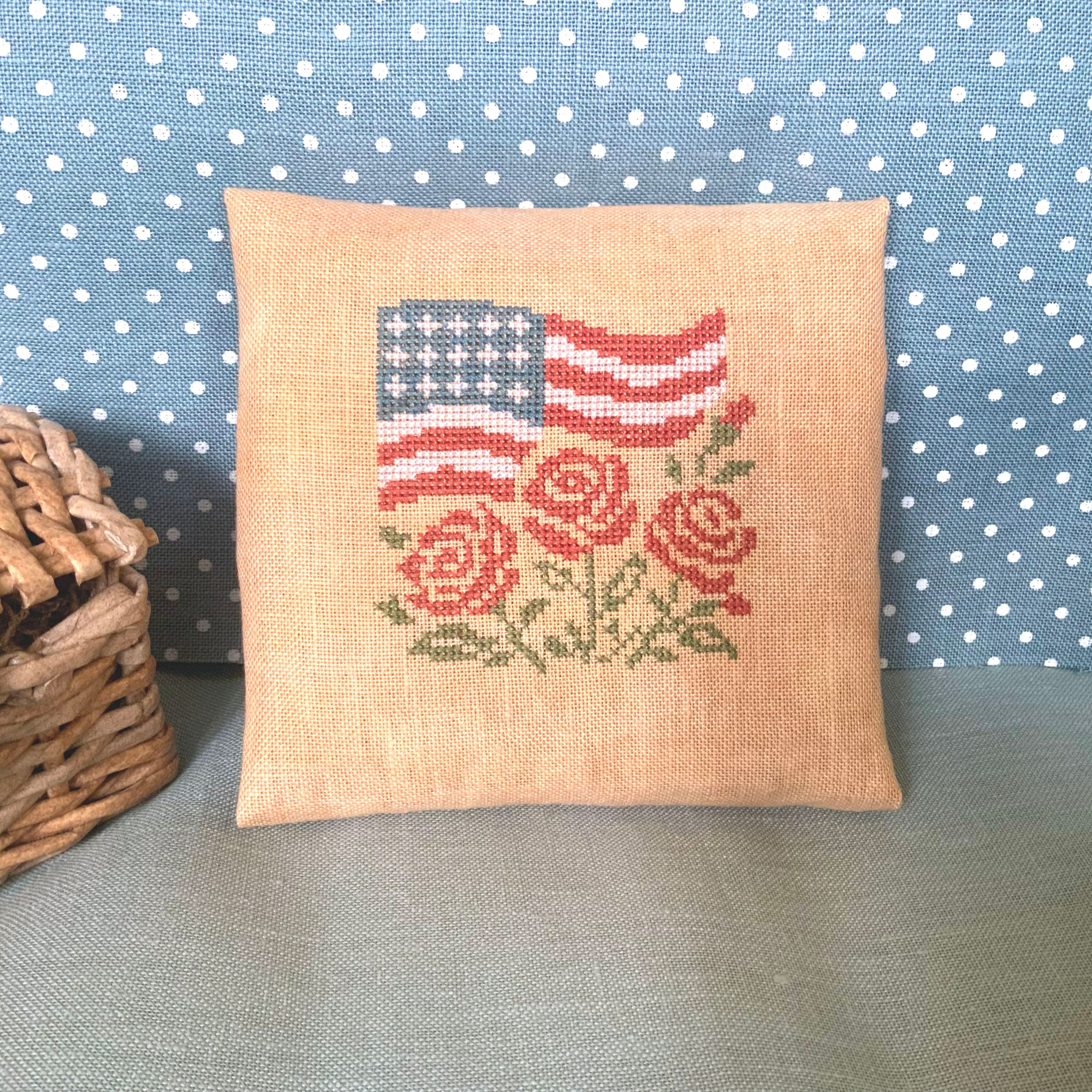 Stars, Stripes, and Roses - PDF Cross Stitch Pattern