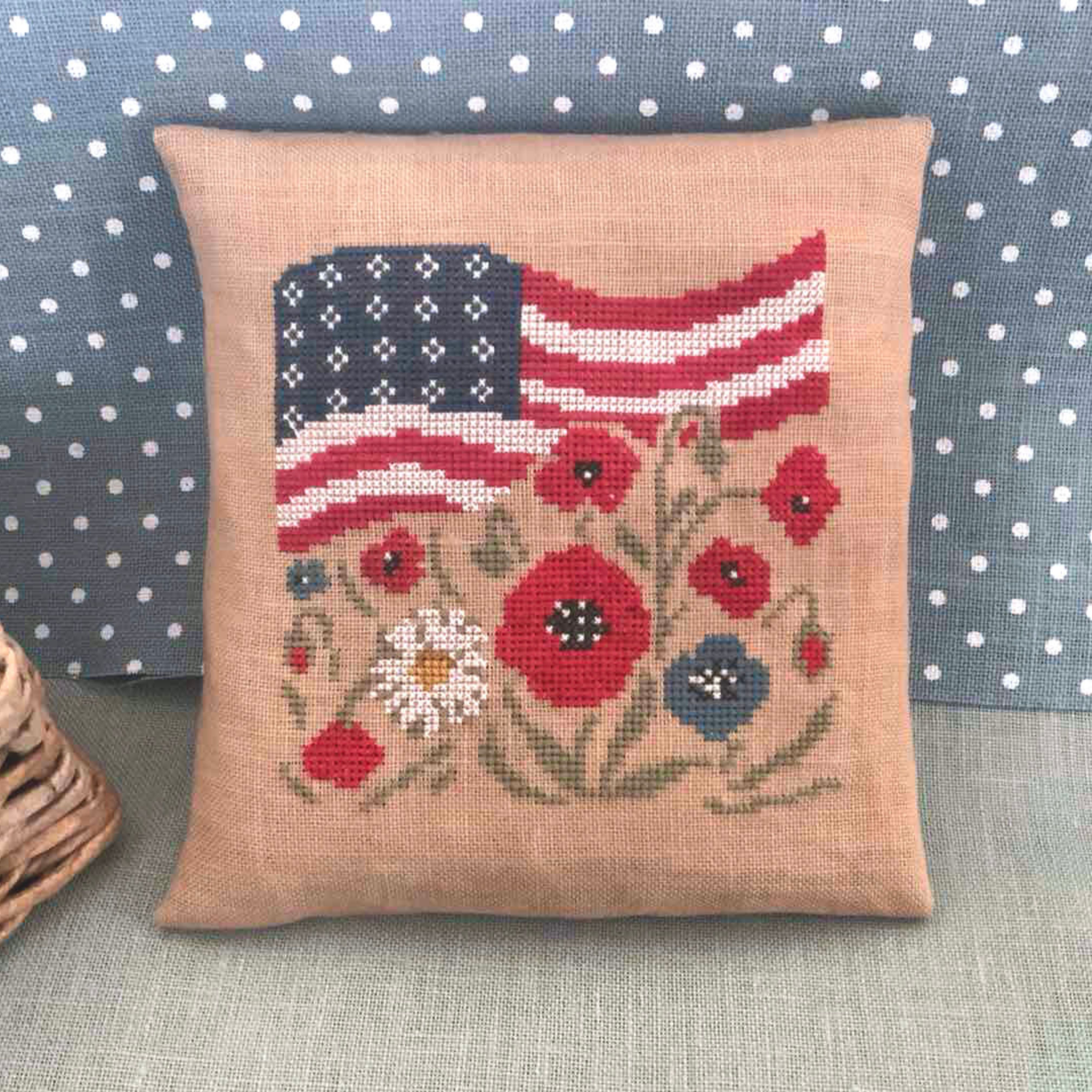 Stars, Stripes, and Blooms - PDF Cross Stitch Pattern