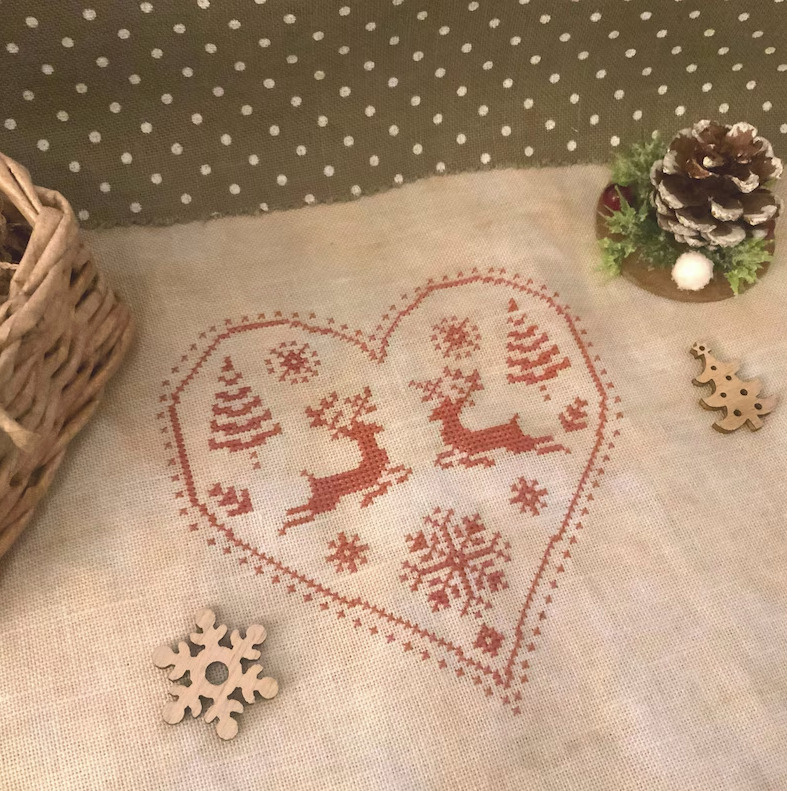 Reindeer Romance - Christmas PDF Cross Stitch Pattern