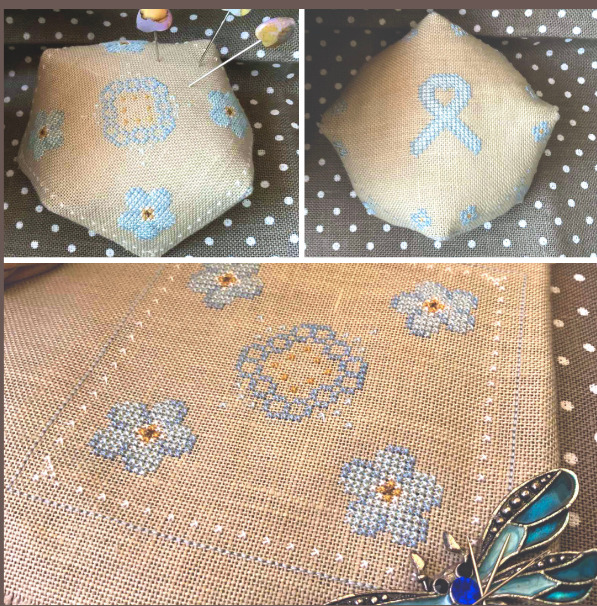 Forget-Me-Not Biscornu - PDF Cross Stitch Pattern