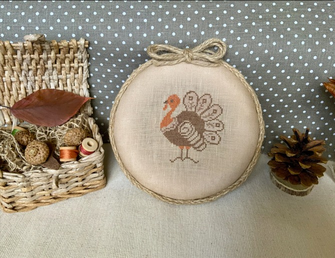 Harvest Gobbler - Thanksgiving Cross Stitch Pattern