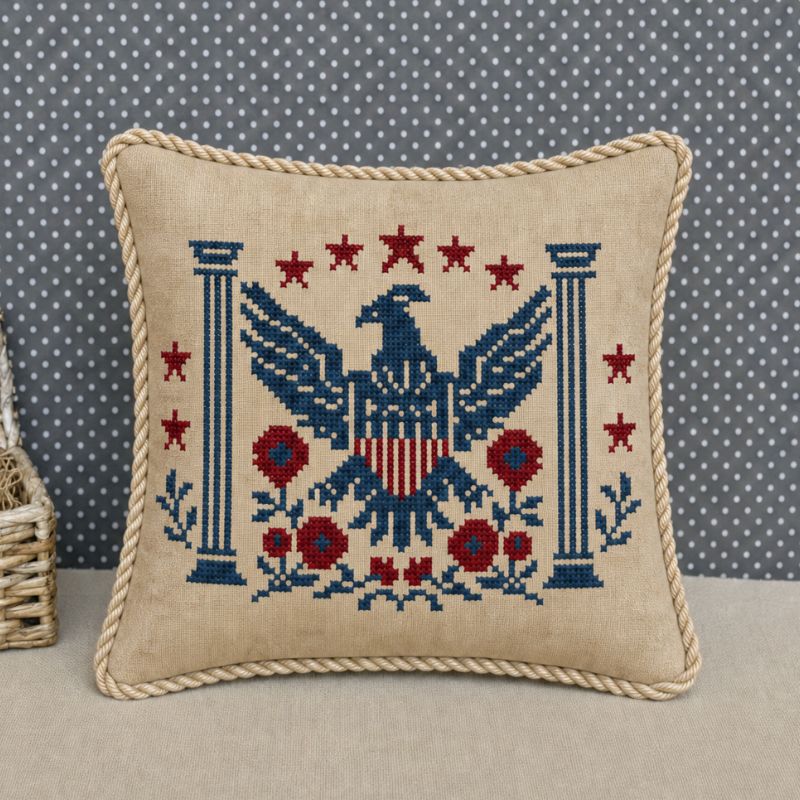 The Sentinel - Patriotic Cross Stitch Pattern, zoomed in. Select this picture to zoom back out.