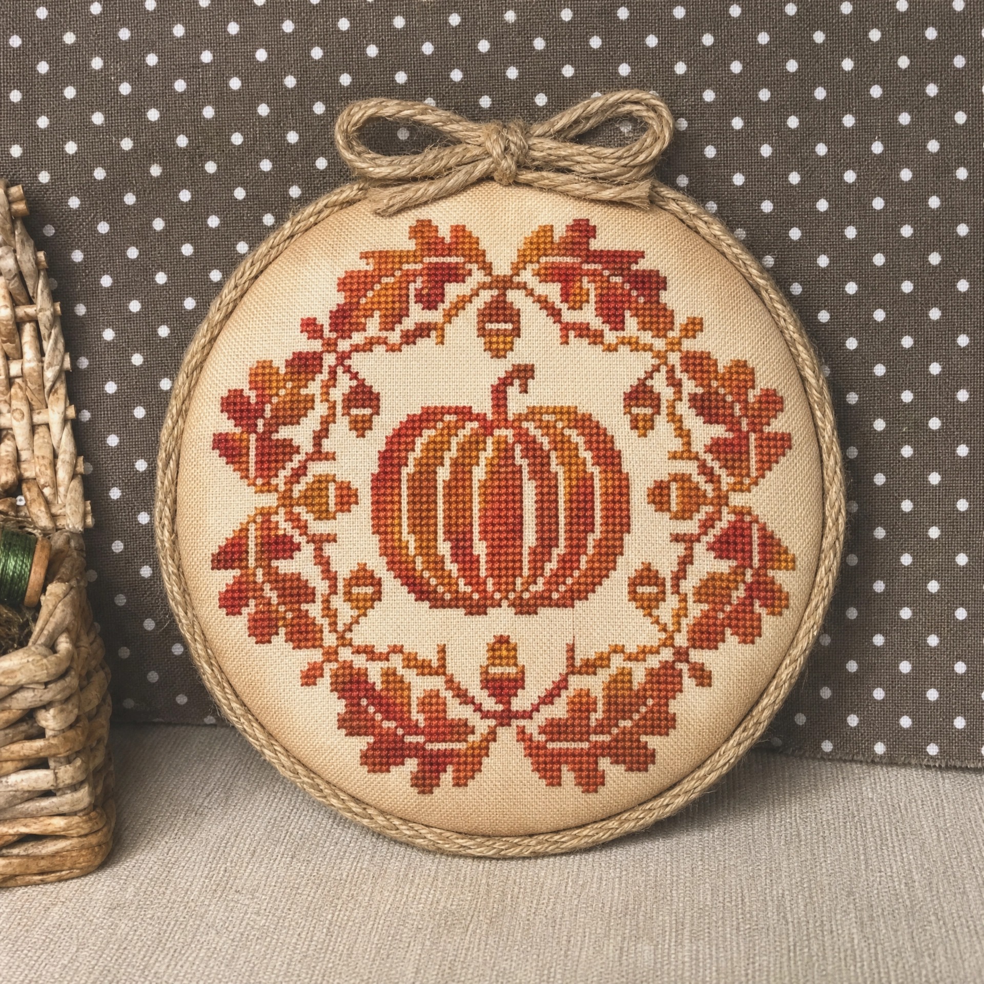 The Rusted Pumpkin - PDF Cross Stitch Pattern, zoomed in. Select this picture to zoom back out.