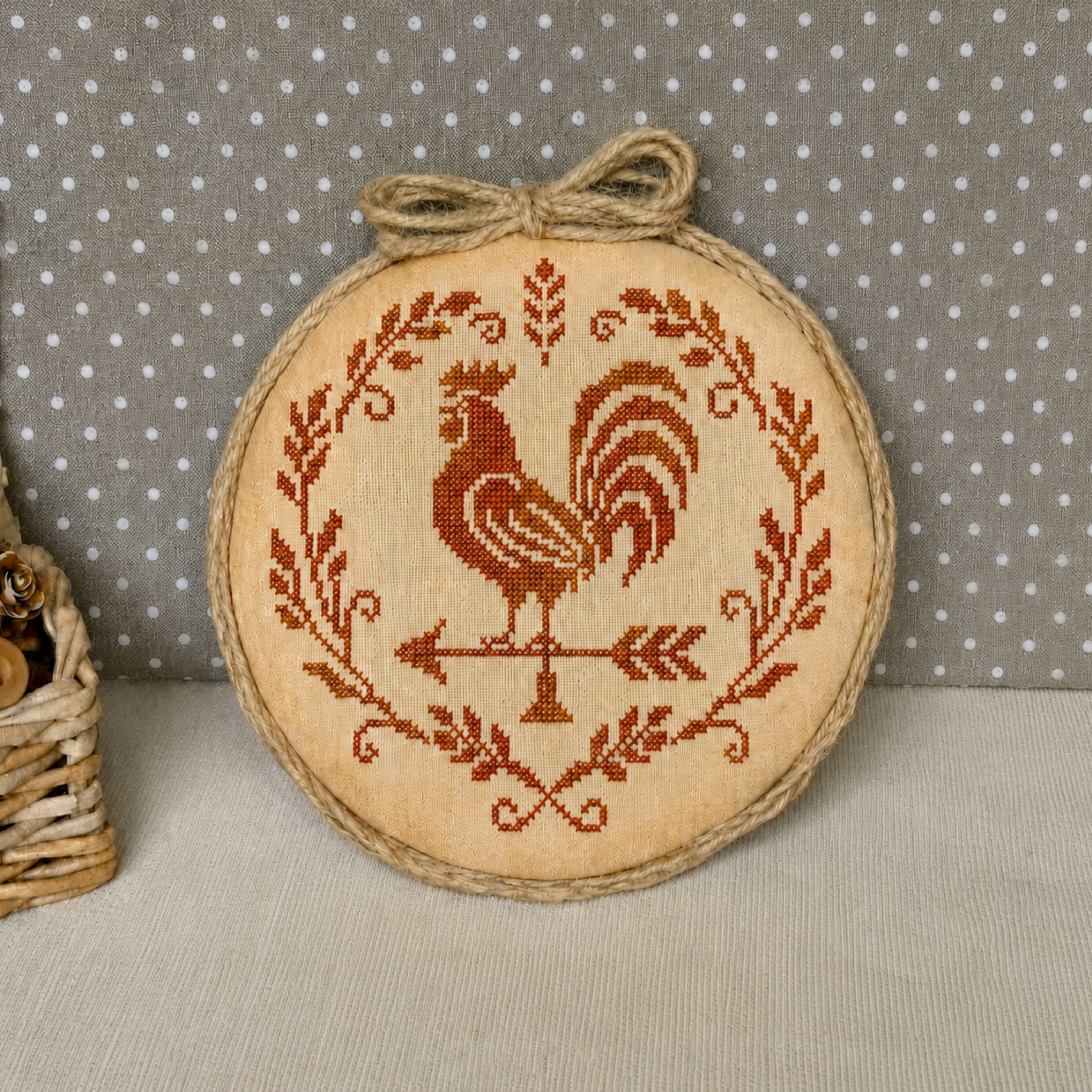 The Rusted Rooster - PDF Cross Stitch Pattern, zoomed in. Select this picture to zoom back out.
