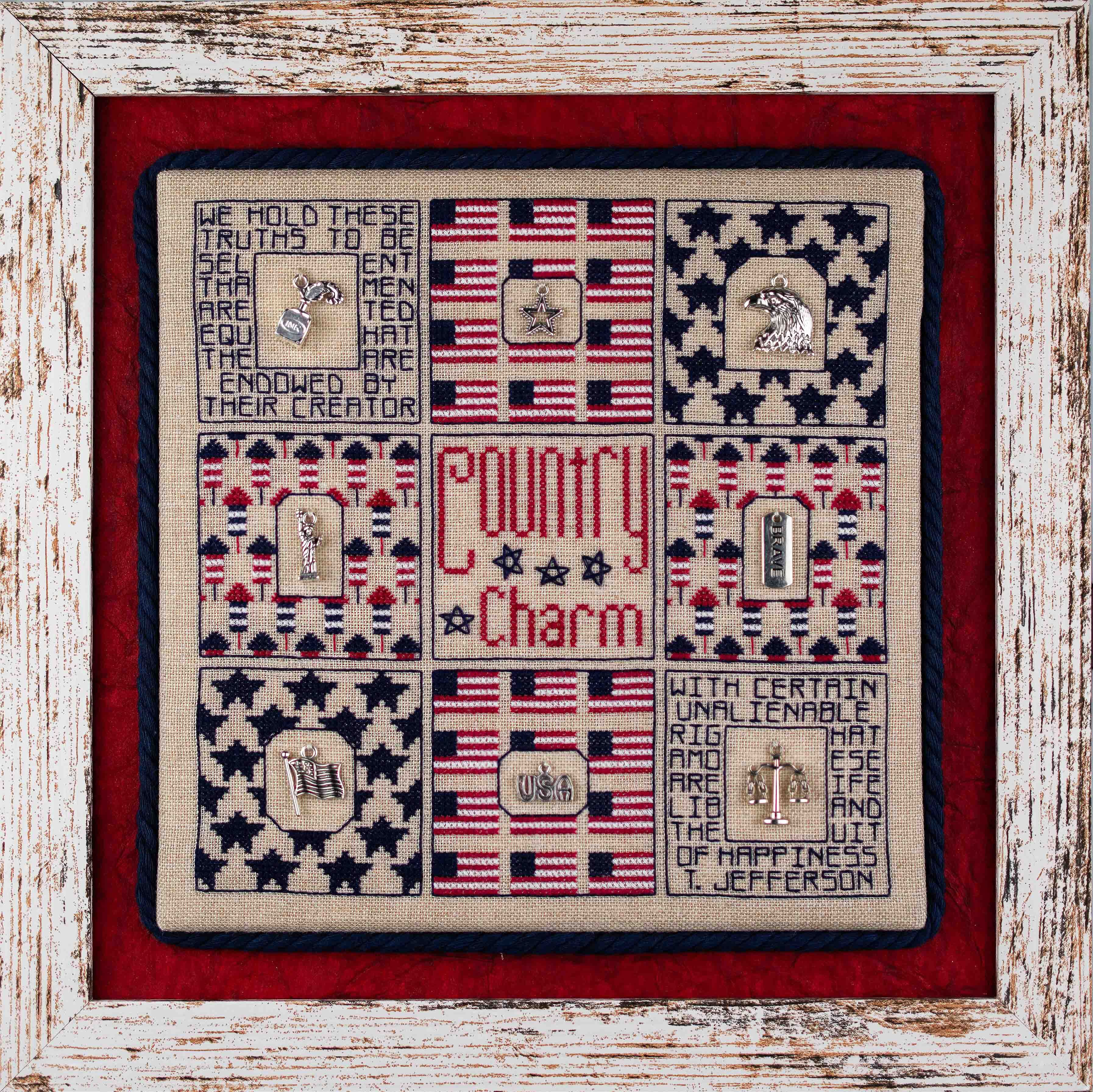 Country Charm - Patriotic Cross Stitch Pattern