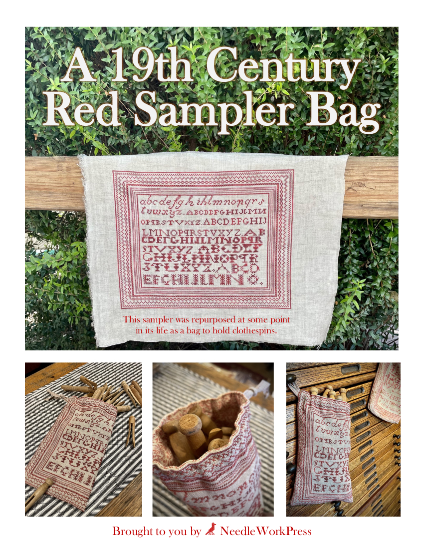 19th Century Red Sampler Bag - Cross Stitch Pattern