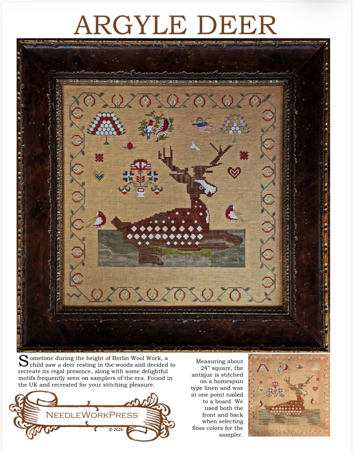 Argyle Deer - Cross Stitch Pattern