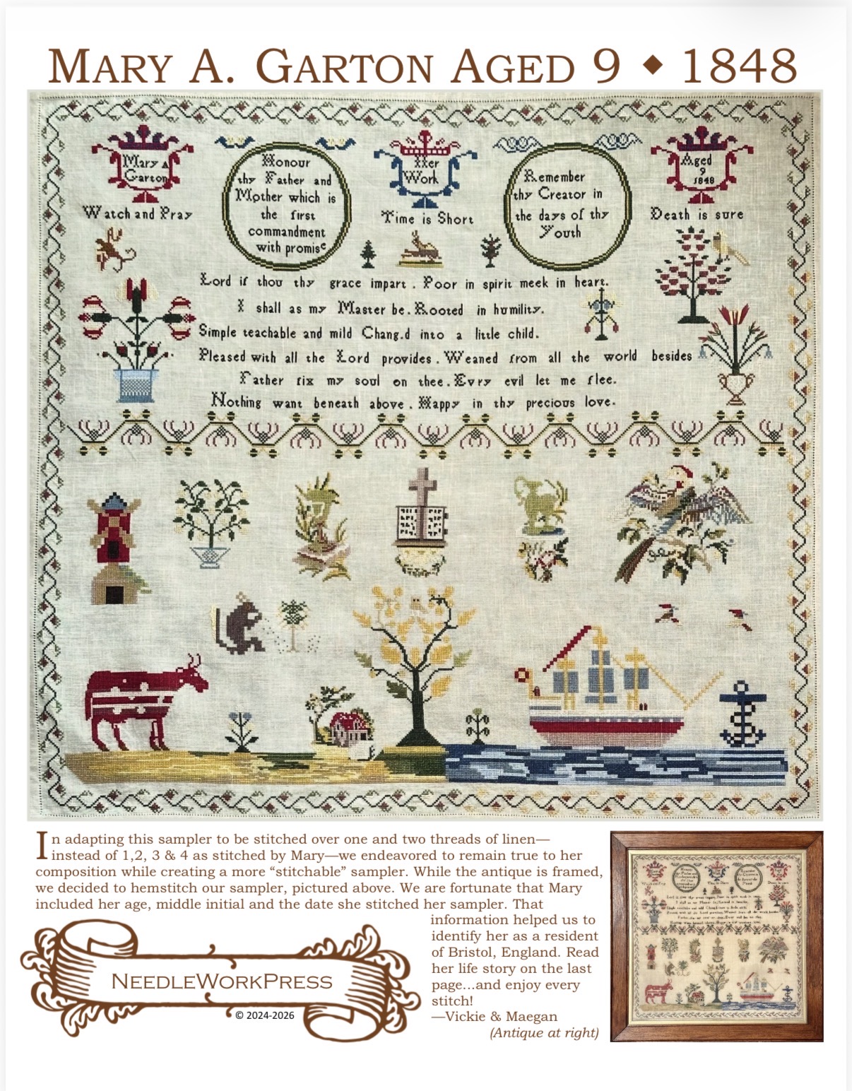 Mary Garton 1848 - Cross Stitch Pattern