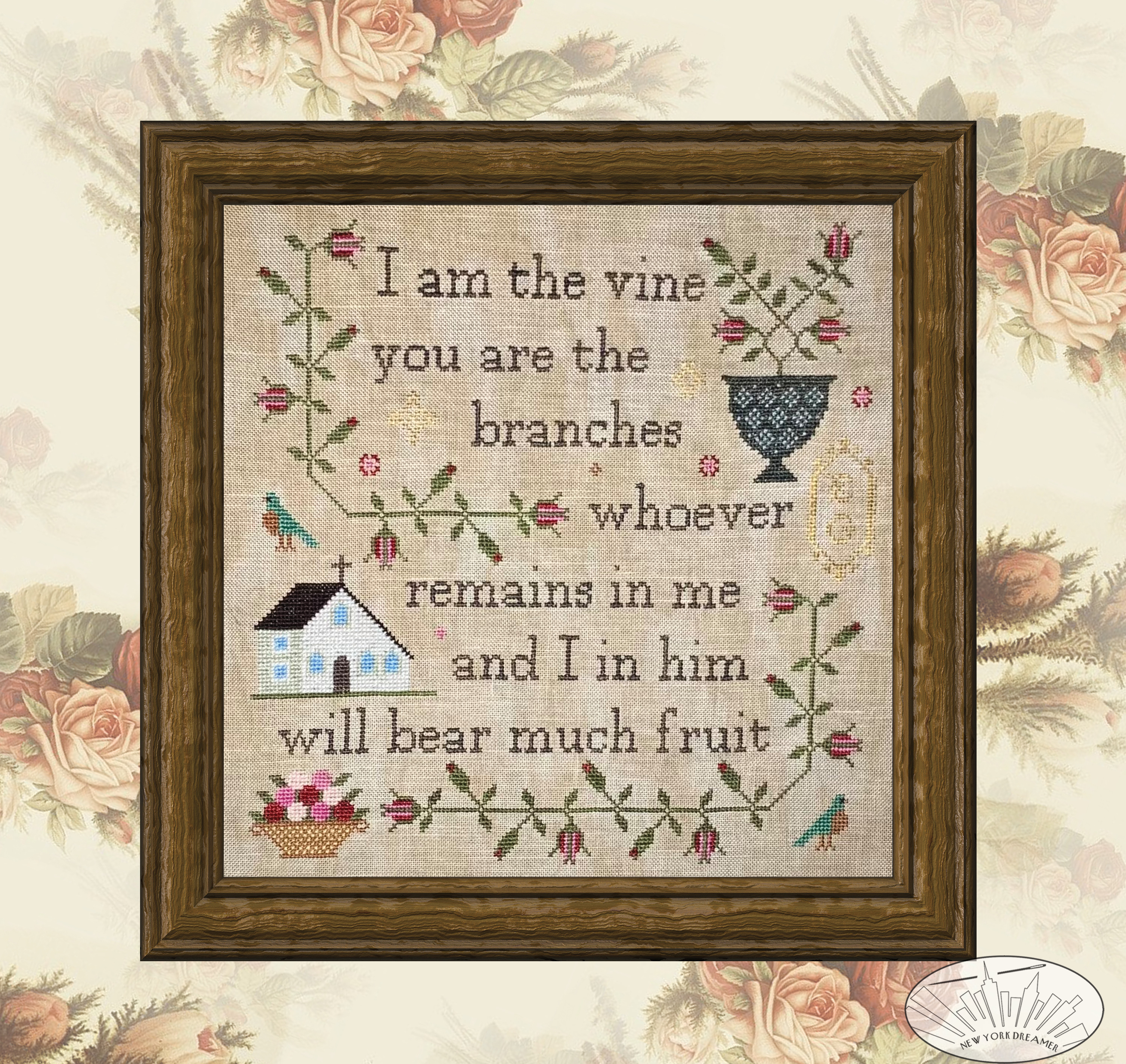 Jesus the True Vine - Cross Stitch Pattern