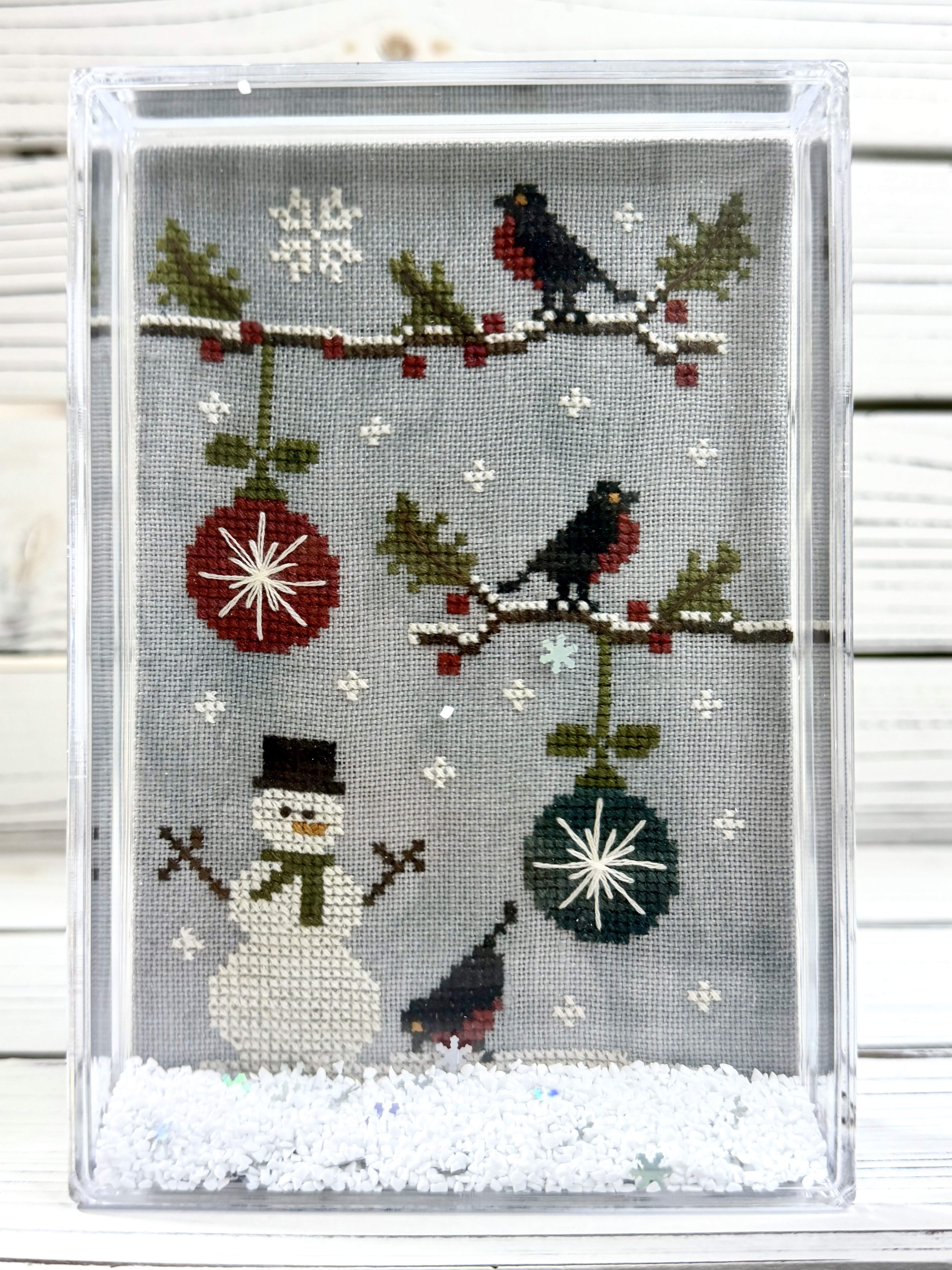 Let It Snow - Christmas Cross Stitch Pattern, zoomed in. Select this picture to zoom back out.