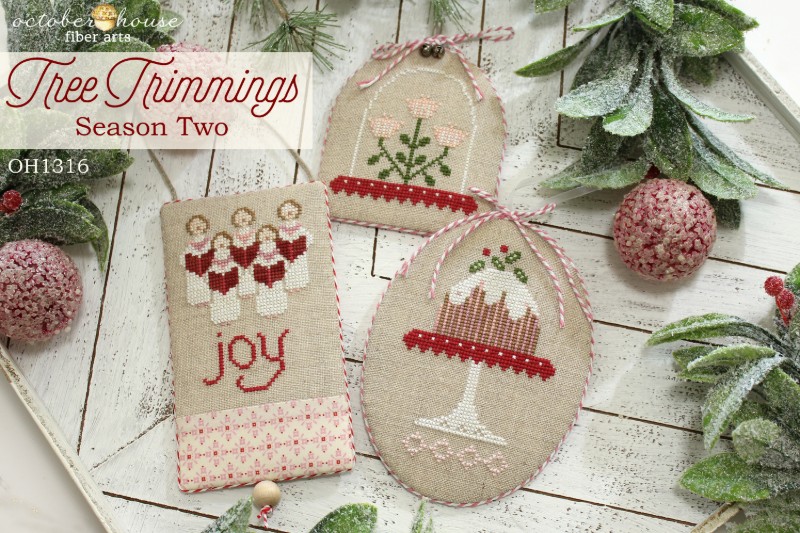 Tree Trimmings - Season #2 - Christmas Cross Stitch Pattern, zoomed in. Select this picture to zoom back out.