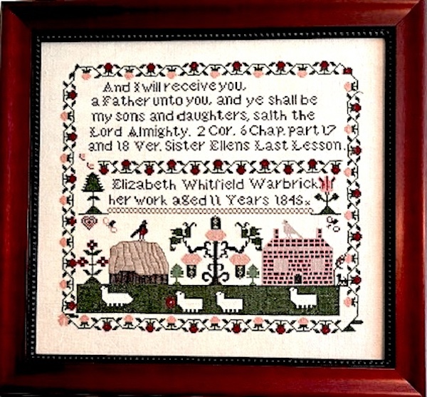 Elizabeth Whitfield Warbrick 1848 - Cross Stitch Pattern
