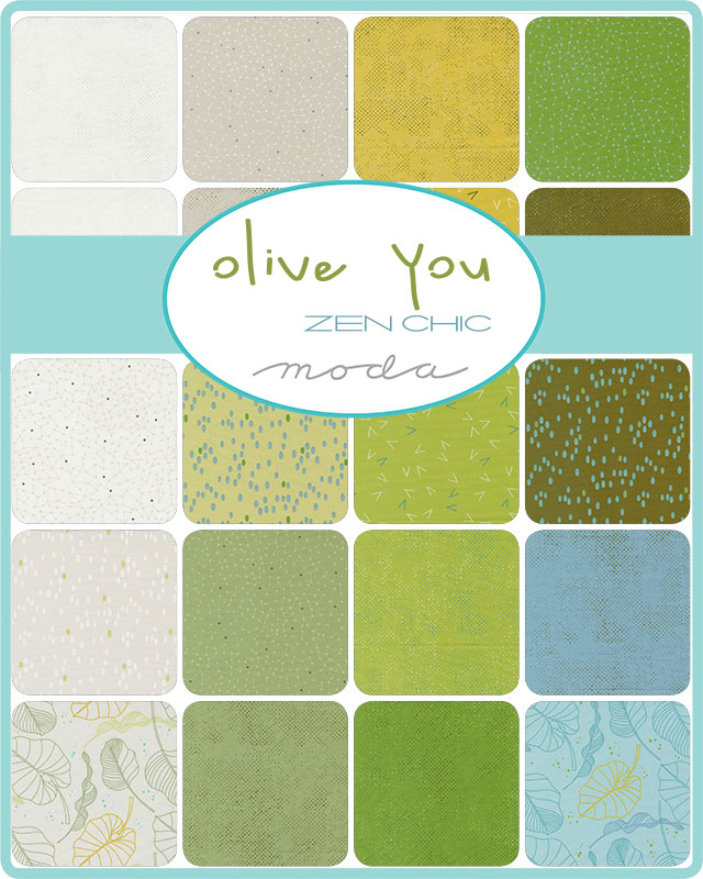Olive You Dots Glacier - Quilt Fabric