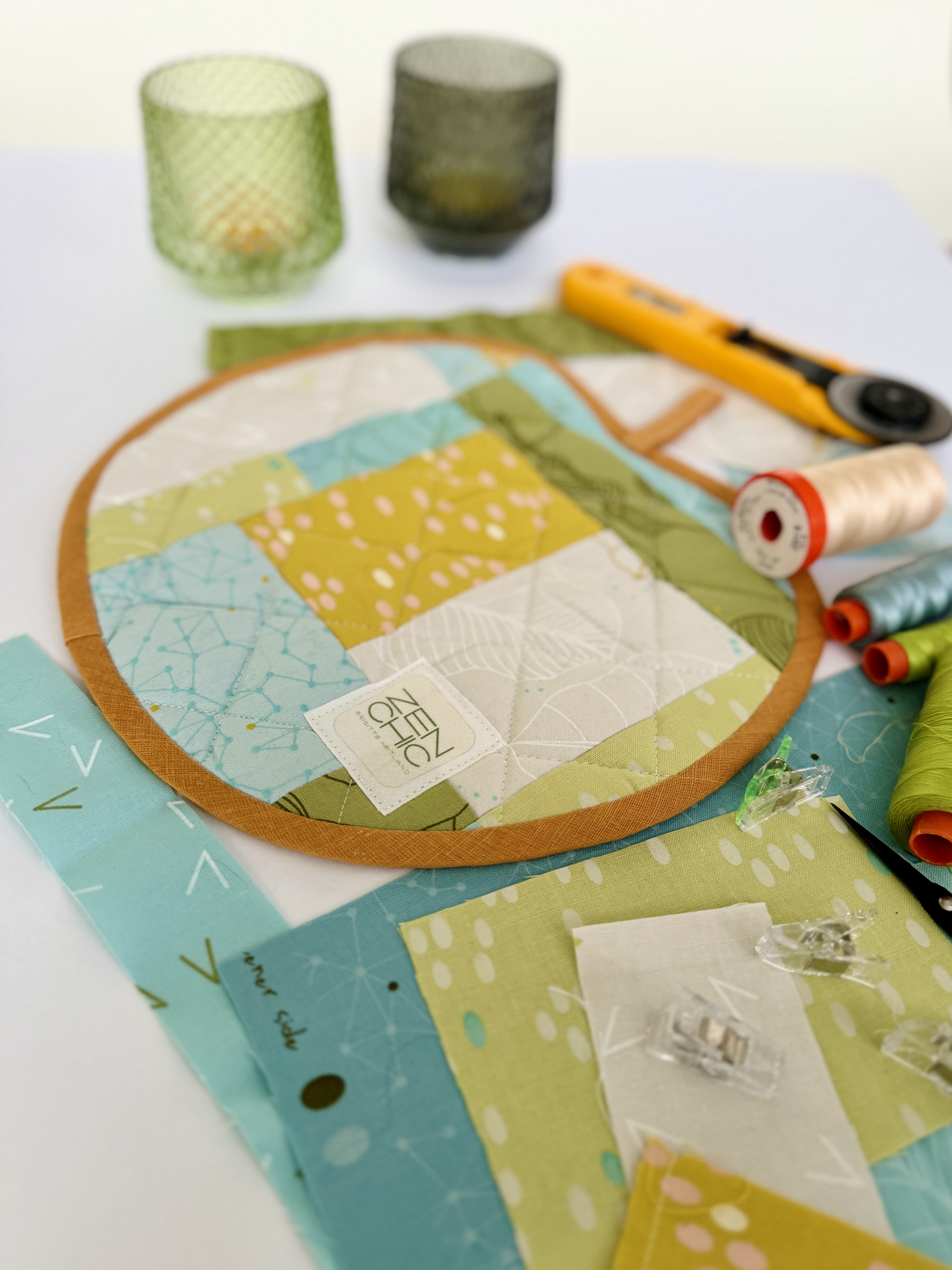 Olive You Dots Glacier - Quilt Fabric