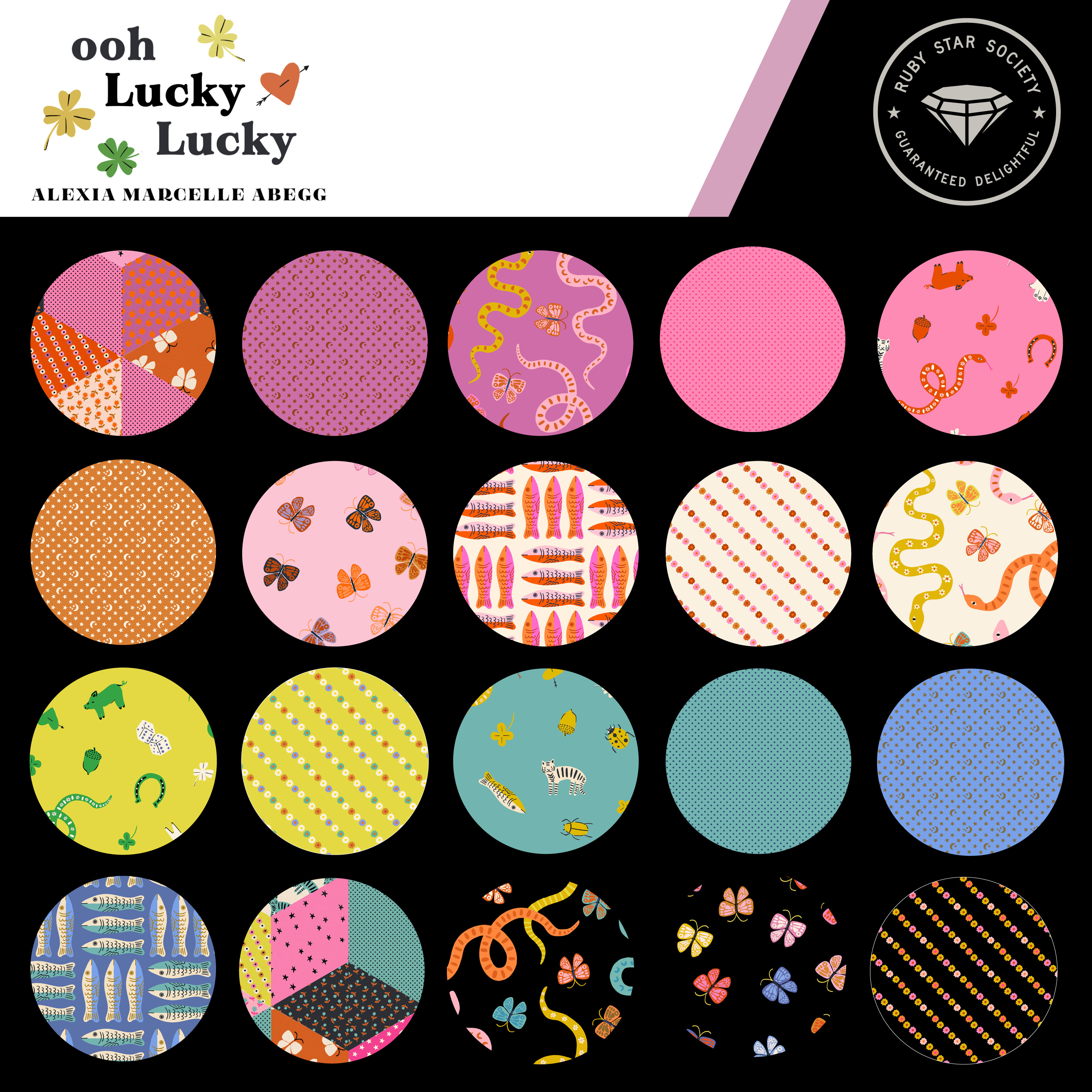 Ooh Lucky Lucky Turquoise - Quilt Fabric