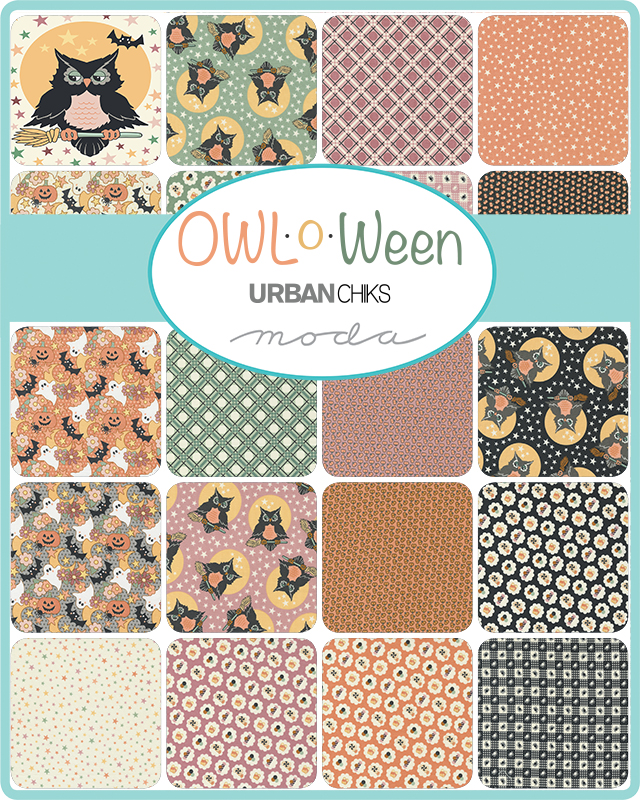 Owl O Ween Pumpkin - Stars Star - Quilt Fabric
