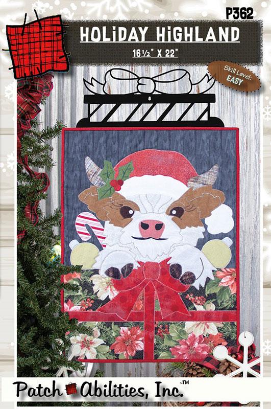 Holiday Highland - Christmas Quilt Pattern, zoomed in. Select this picture to zoom back out.