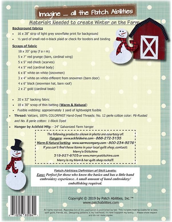 Winter On The Farm - Quilt Pattern