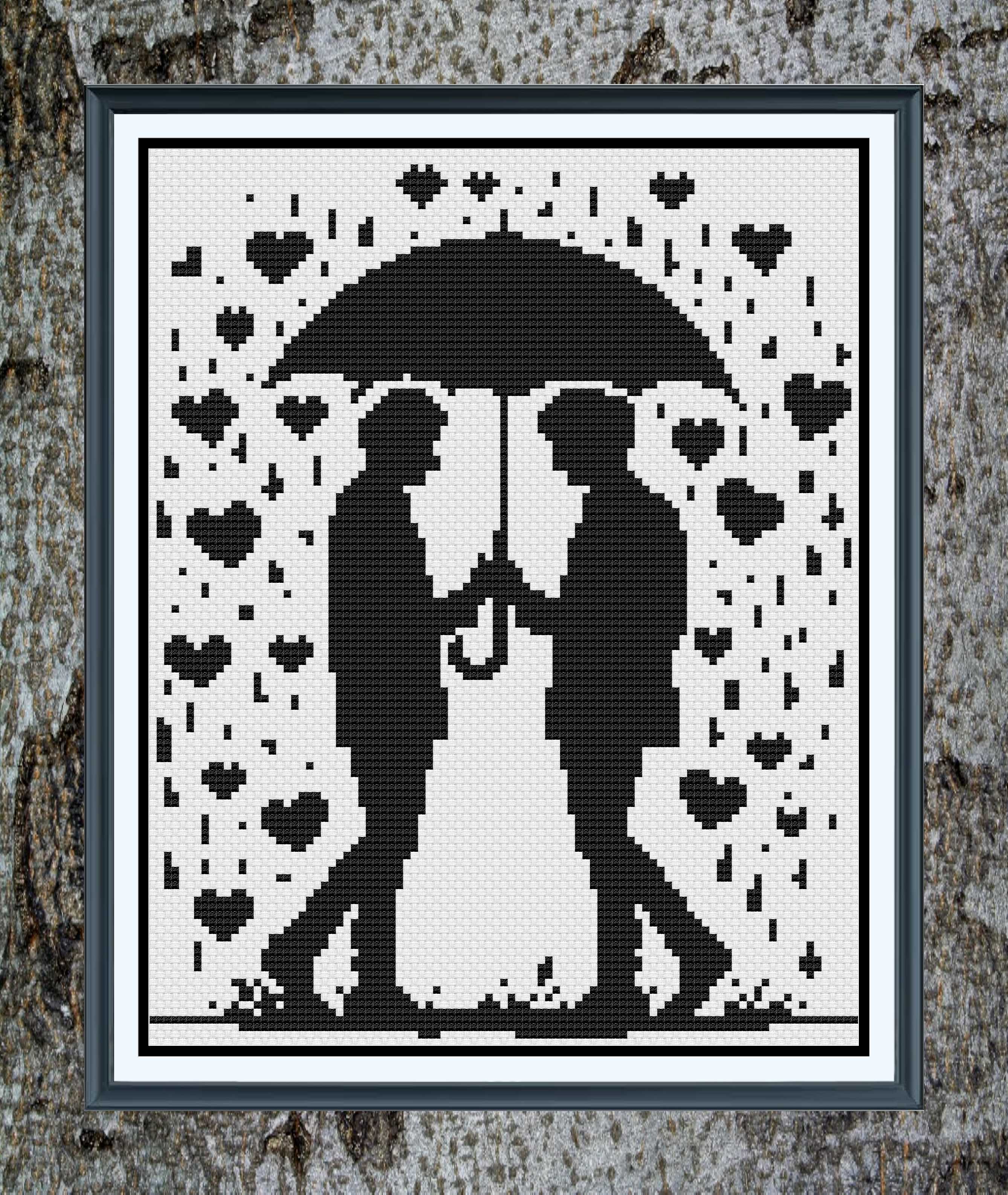 Raining Love - Males - Cross Stitch Pattern
