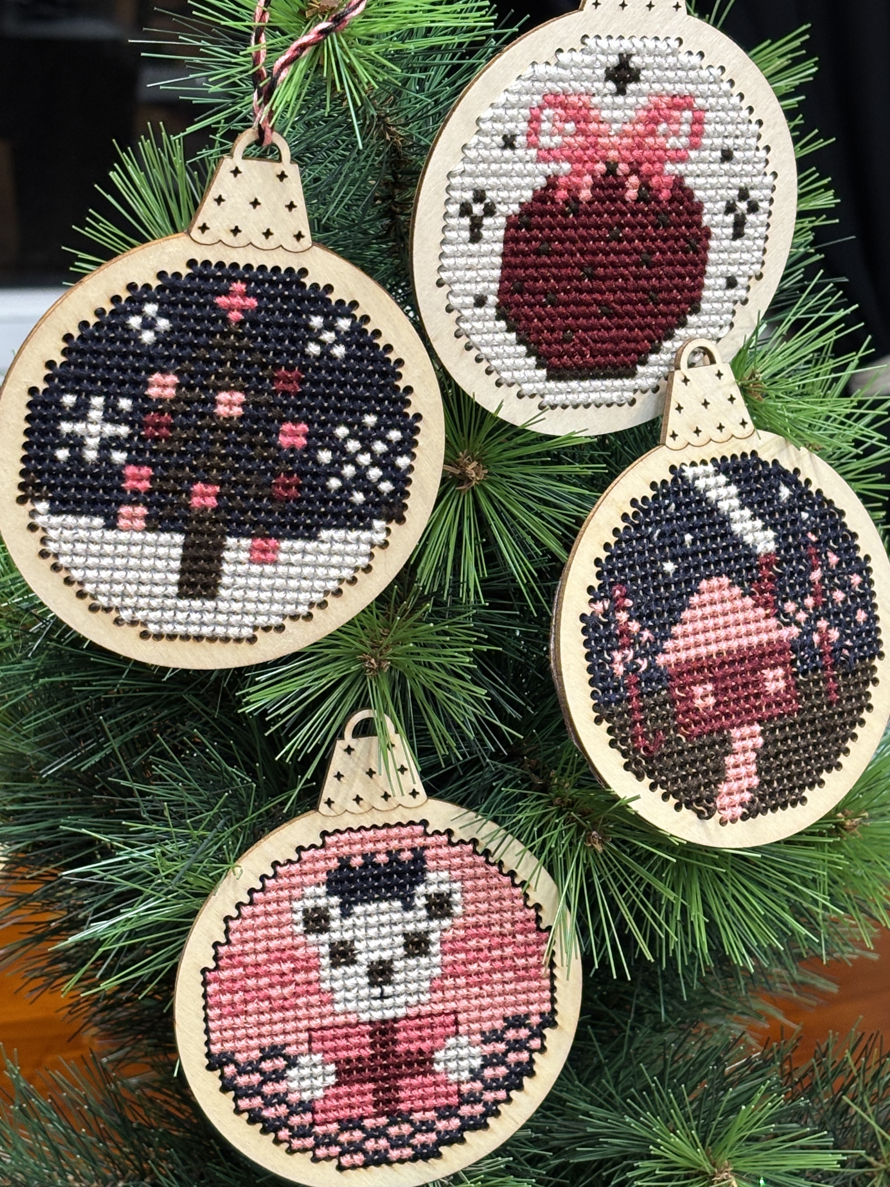 Pink Baubles - Christmas Cross Stitch Pattern