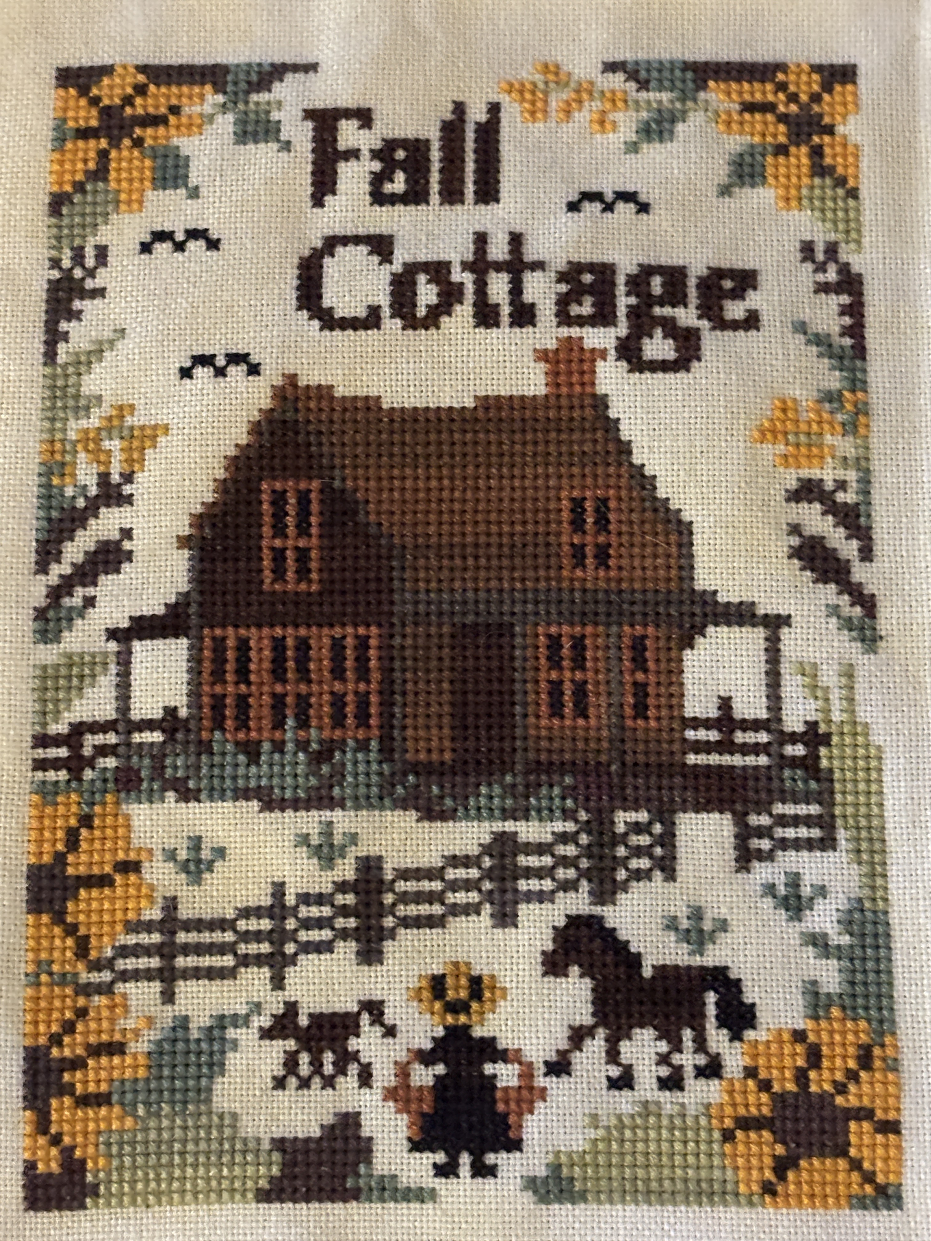 Autumn Cottage - Halloween Cross Stitch Pattern