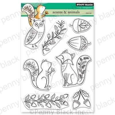 Acorns and Animals - Penny Black Clear Stamp