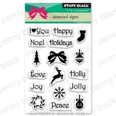 Seasonal Signs - Christmas Penny Black Clear Stamp