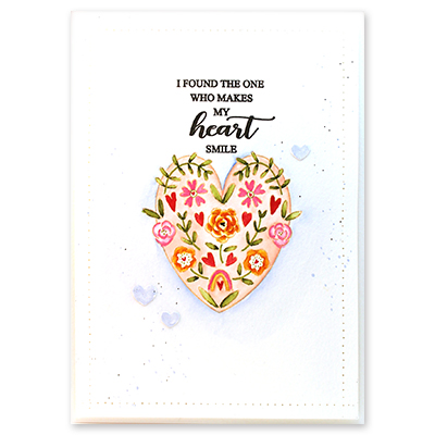 Floral Heart Mini - Valentines Clear Stamp
