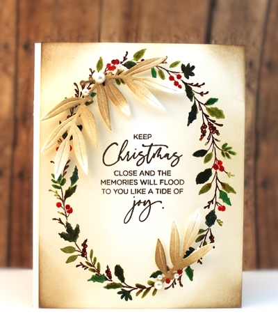 Wreath and Wings - Christmas Slapstick Cling Stamp