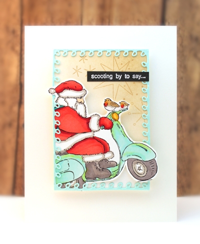 Scooting By - Christmas Slapstick Cling Stamp