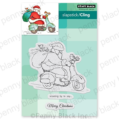 Scooting By - Christmas Slapstick Cling Stamp