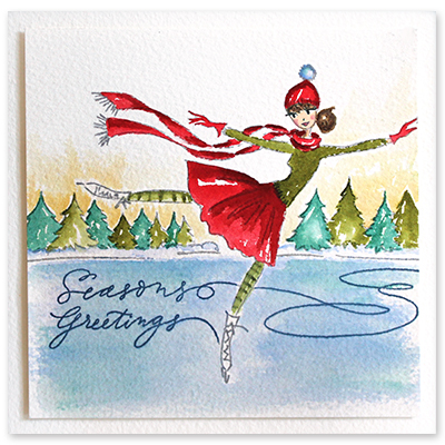 Seasonal Skater - Winter Cling Stamp