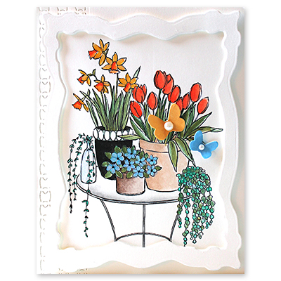 Springtime Table - Cling Stamp