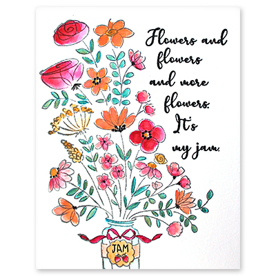 Flowers & Flowers - Cling Rubber Stamp