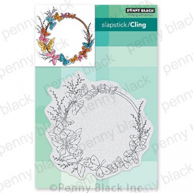 Winged Wreath - Cling Rubber Stamp