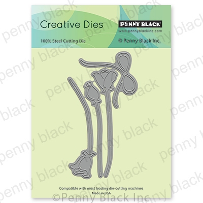 Red Roses - Valentines Penny Black Die