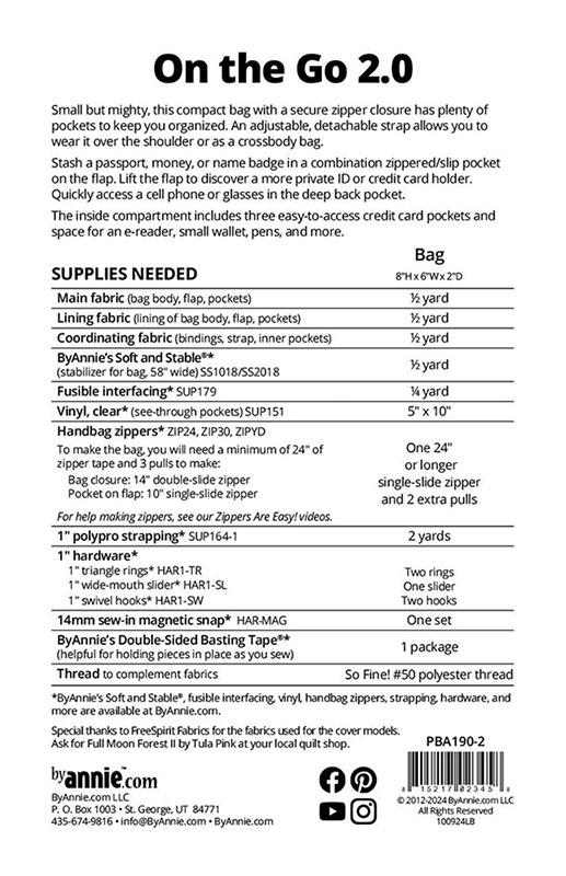 On the Go 2.0 - Sewing Pattern