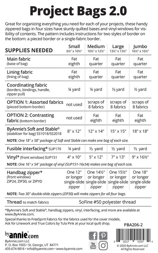 Project Bags 2.0 - Sewing Pattern