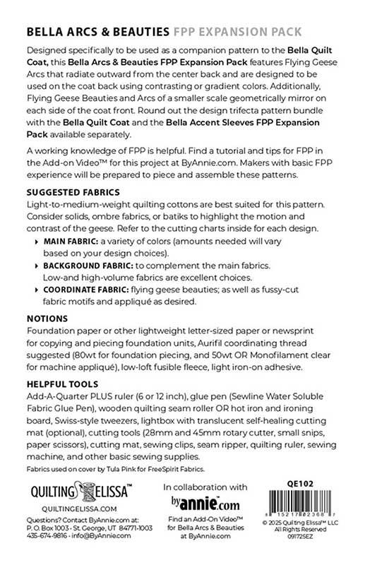 Bella Arcs and Beauties - Quilt Coat Pattern Book