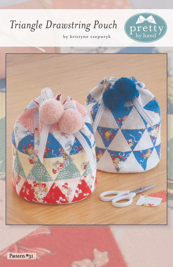 Triangle Drawstring Pouch - Quilt Pattern, zoomed in. Select this picture to zoom back out.