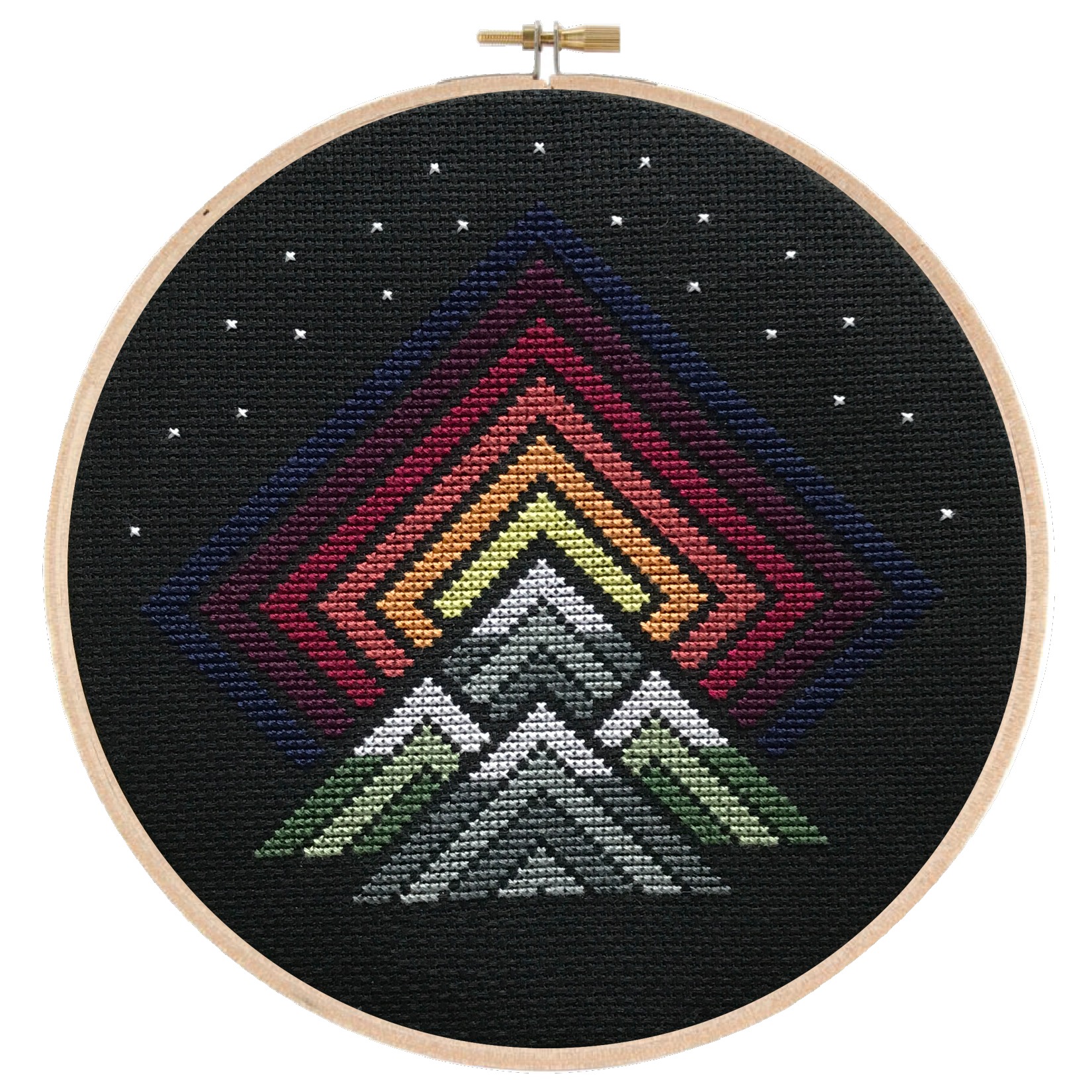 Sunset - Cross Stitch Pattern, zoomed in. Select this picture to zoom back out.