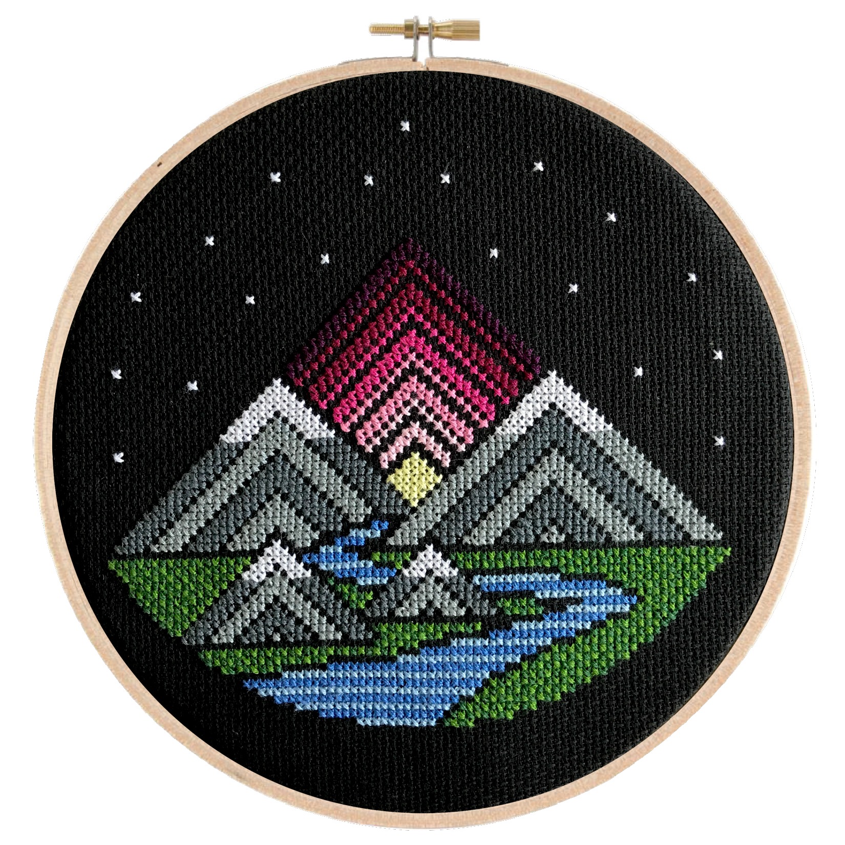 Sunrise - Cross Stitch Pattern, zoomed in. Select this picture to zoom back out.