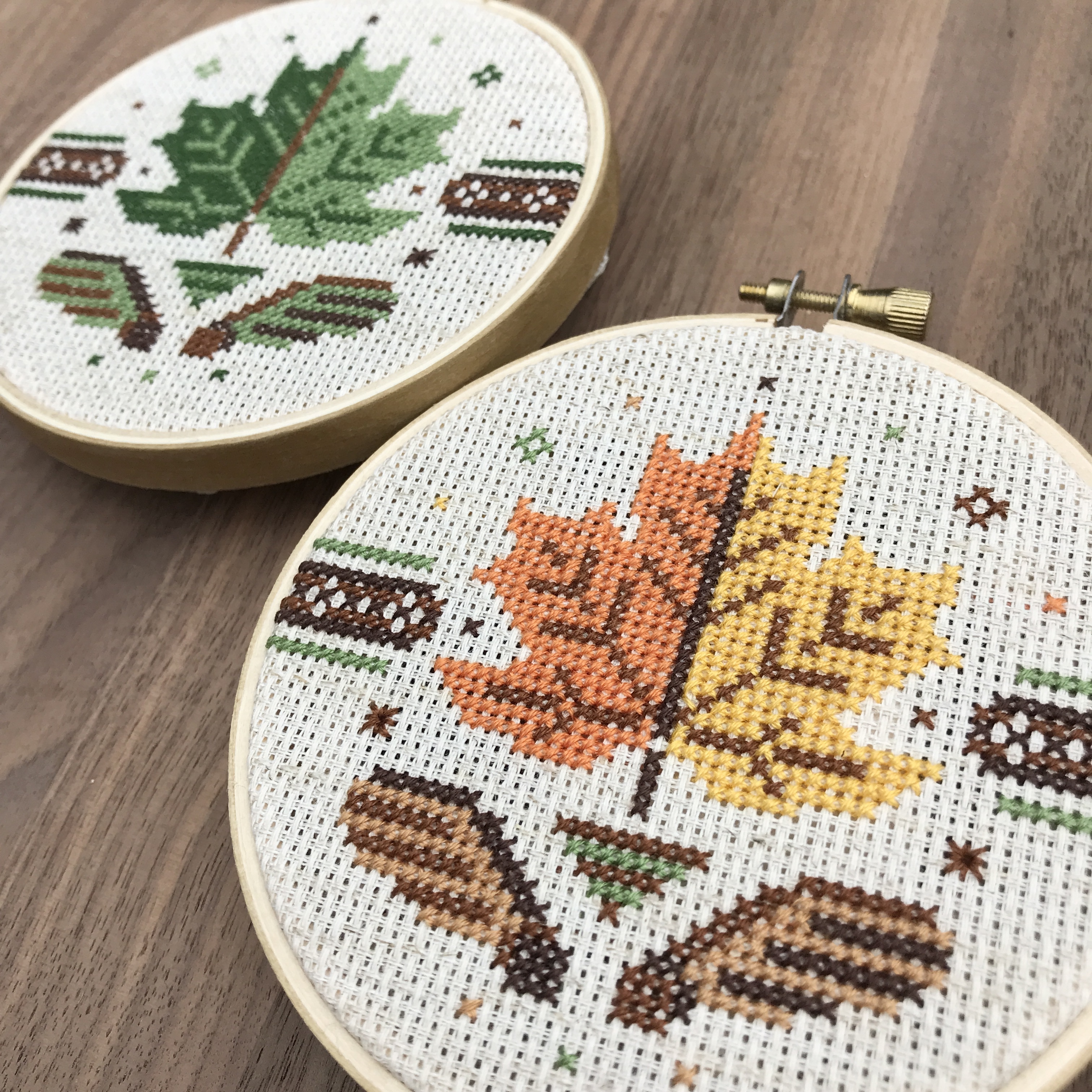 Sugar Maple - Cross Stitch Pattern, different perspective #1, zoomed in. Select this picture to zoom back out.