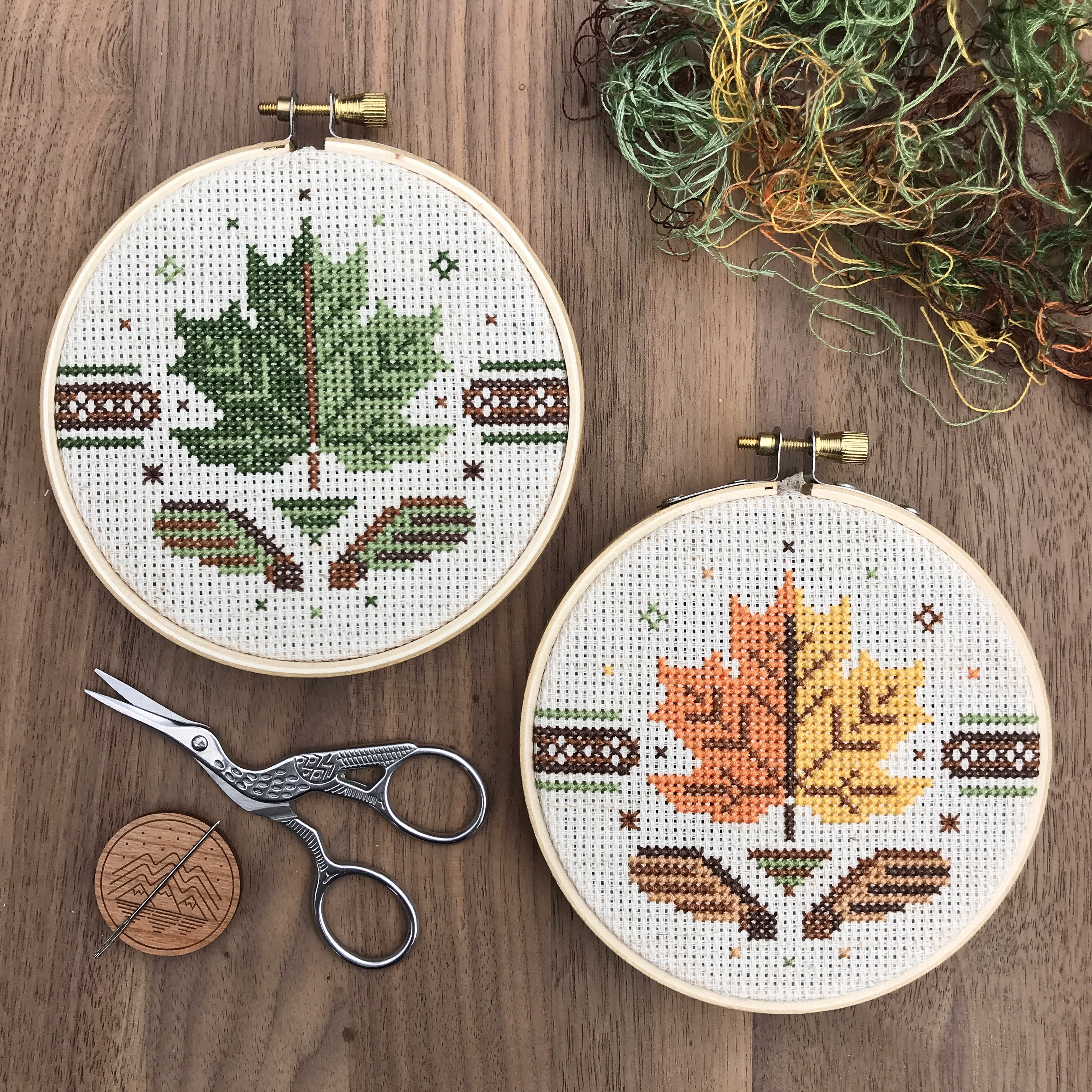 Sugar Maple - Cross Stitch Pattern, zoomed in. Select this picture to zoom back out.