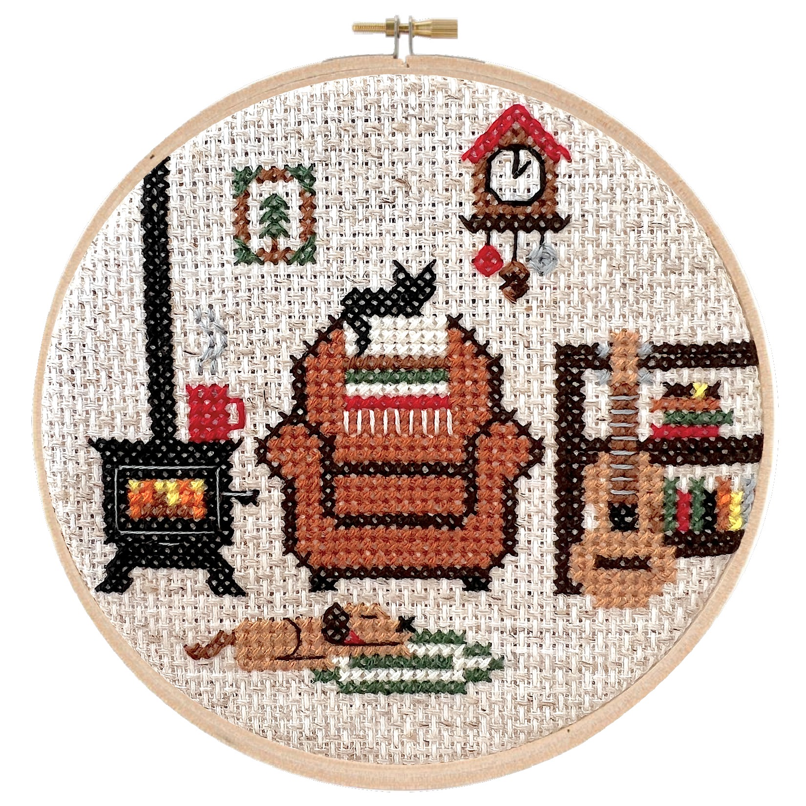 Cozy Corner - Cross Stitch Pattern, zoomed in. Select this picture to zoom back out.