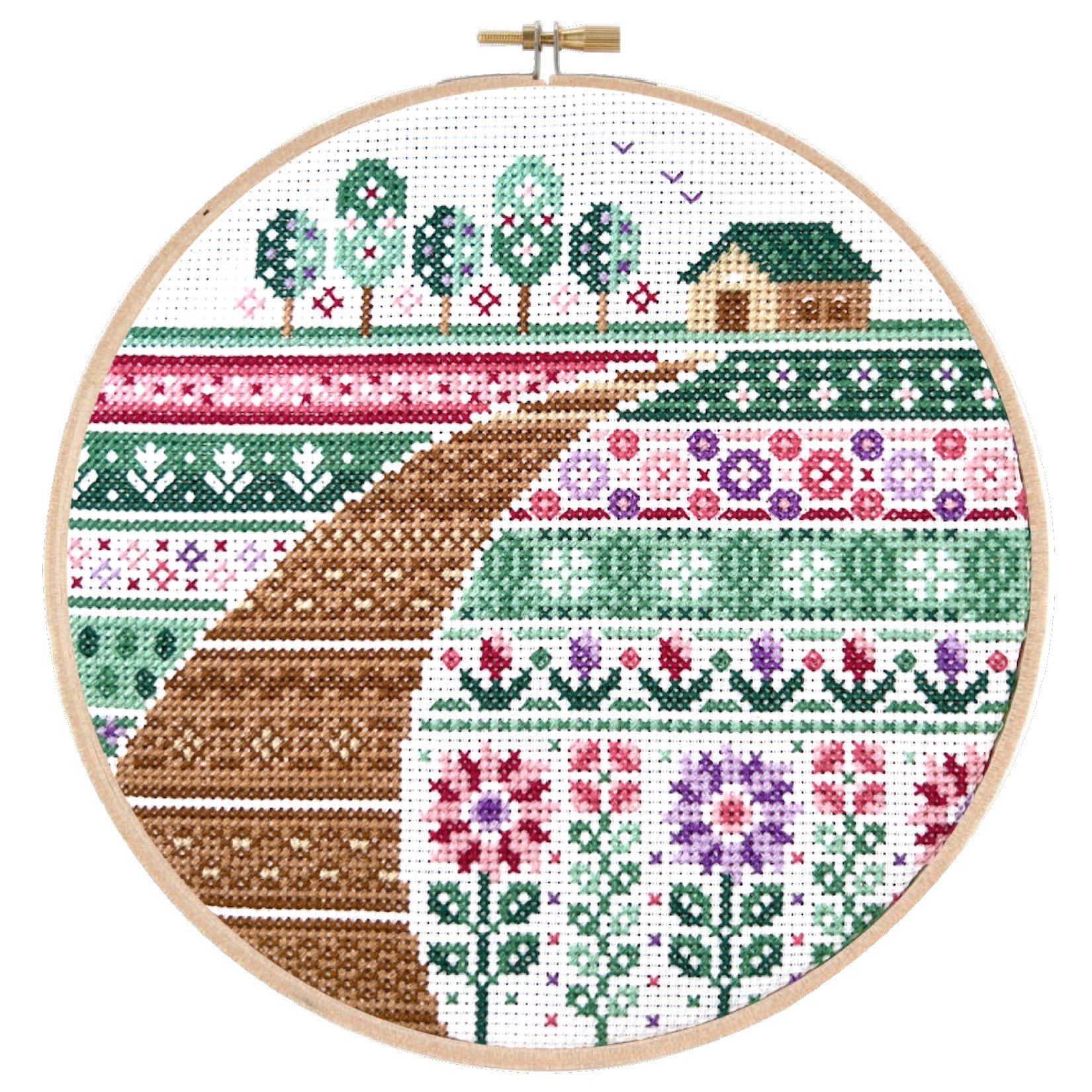 Flower Farm - Cross Stitch Pattern, zoomed in. Select this picture to zoom back out.