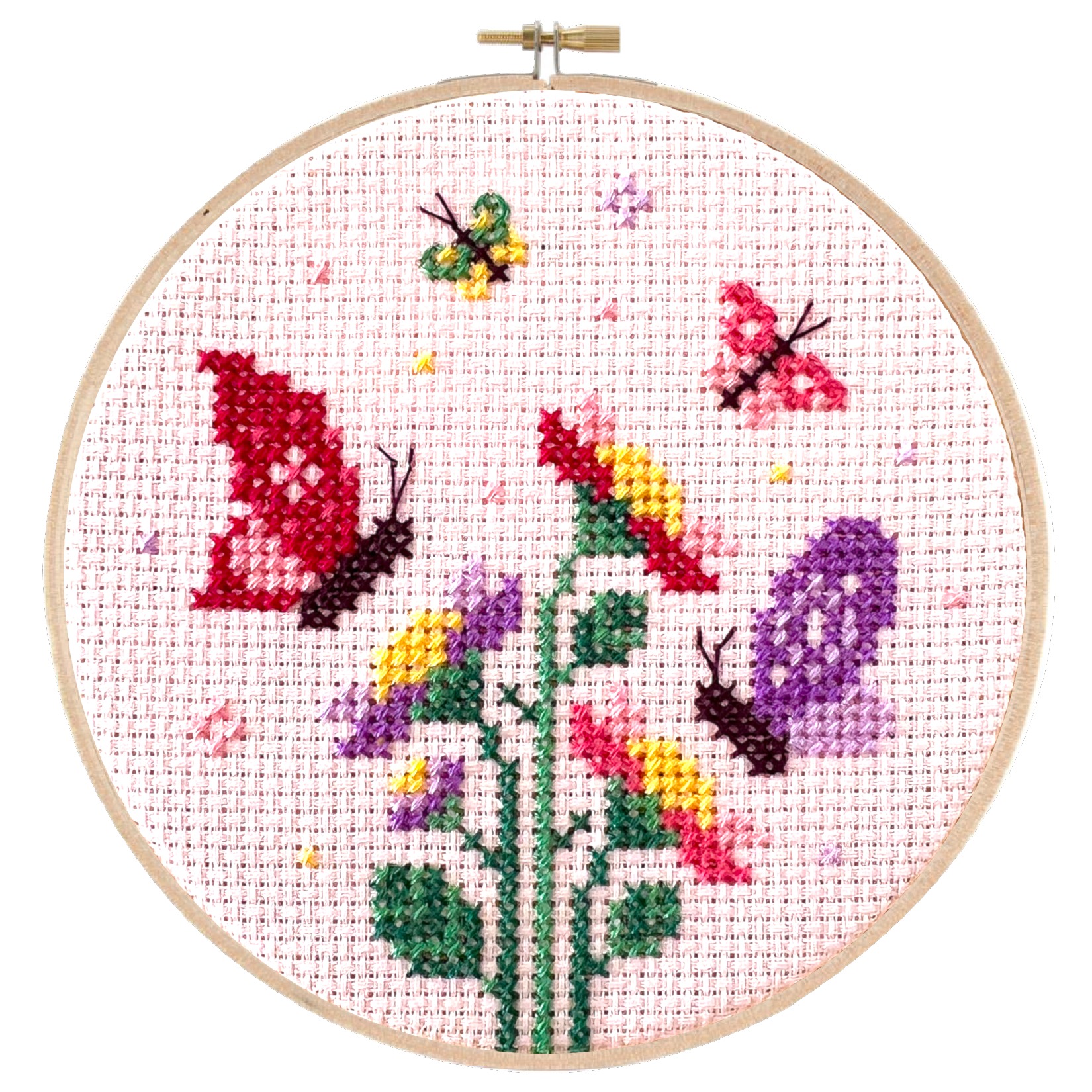 Butterfly Garden - Cross Stitch Pattern, zoomed in. Select this picture to zoom back out.