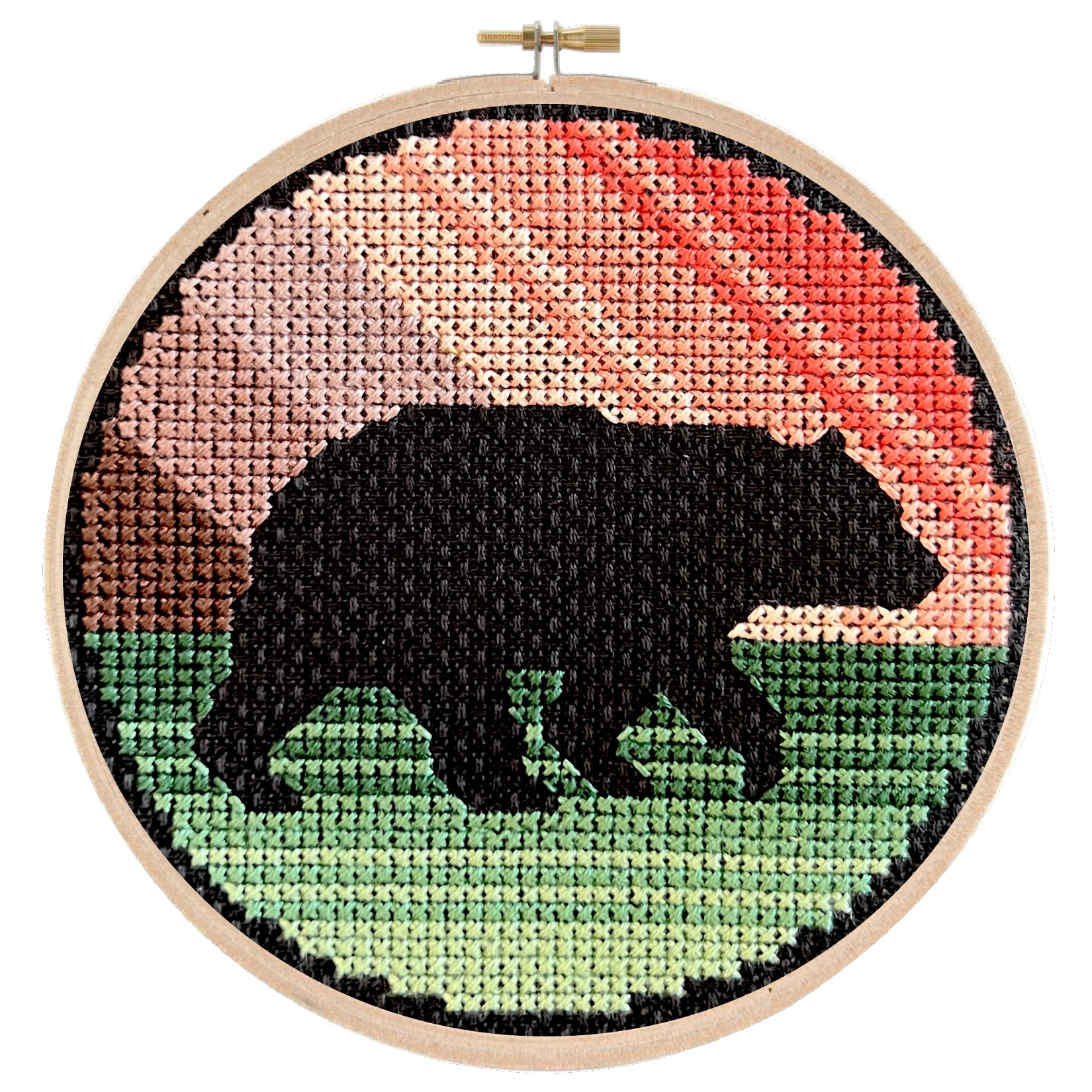 Grizzly - Cross Stitch Pattern, zoomed in. Select this picture to zoom back out.