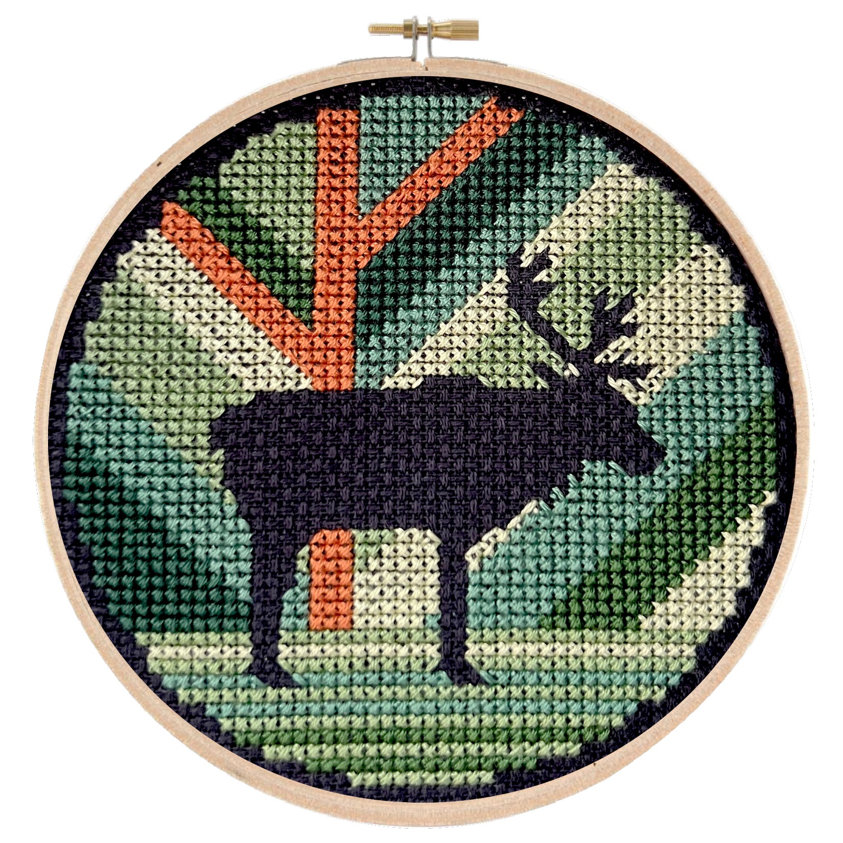 Caribou - Cross Stitch Pattern, zoomed in. Select this picture to zoom back out.